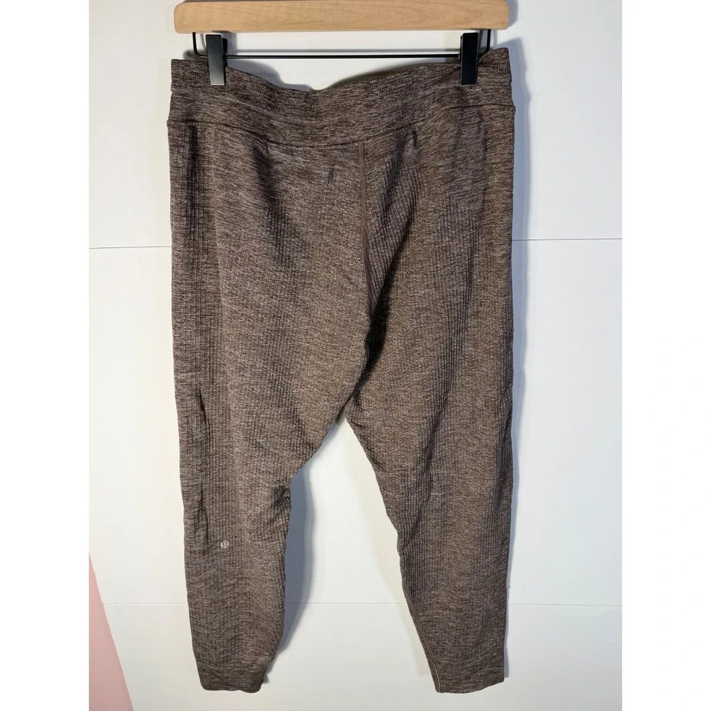Lululemon Engineered Warmth Jogger Brown Heathered Wool Blend Knit Pants Size 10